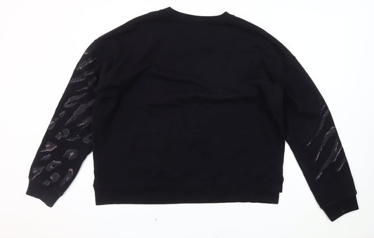 AllSaints Black Animal Print Sweatshirt XS