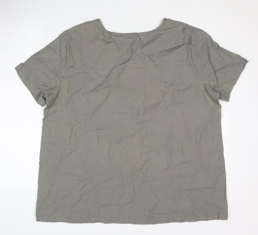 Alice Collins Women's Grey Button Accent Top Size 20