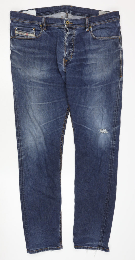 Diesel Men's Blue Distressed Denim Jeans Size 38