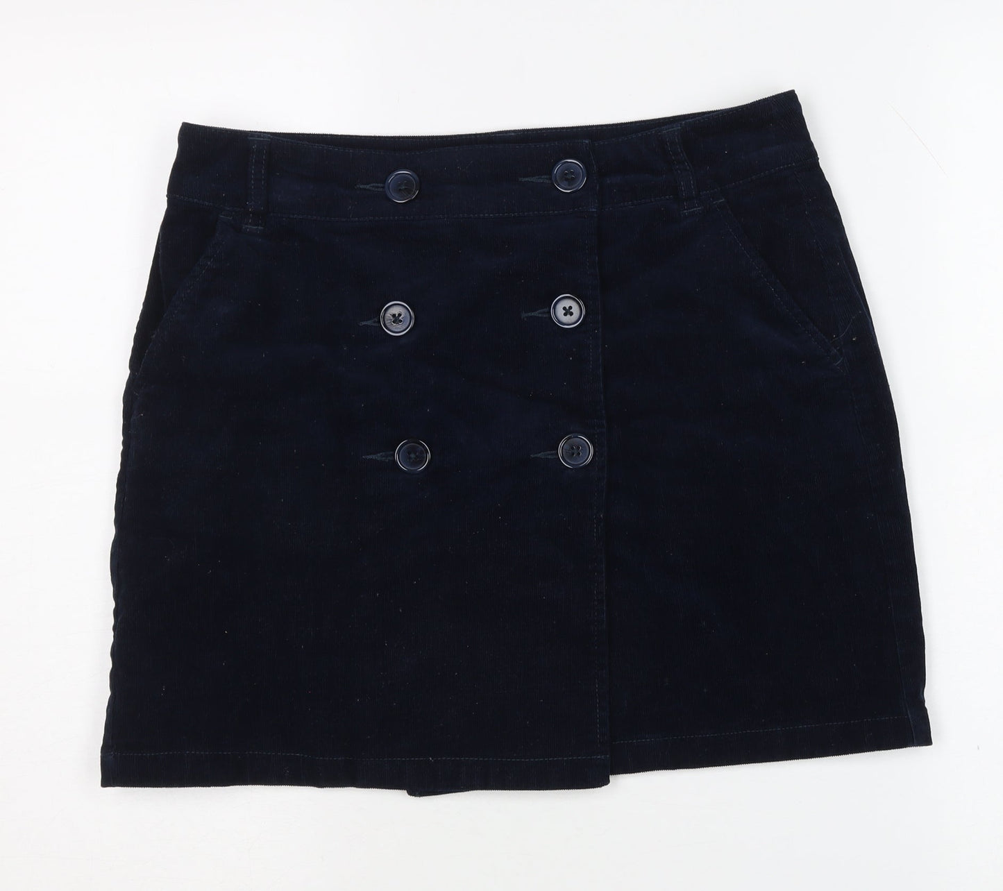 Crew Clothing Co. Women's Blue Button Skirt, Size 10