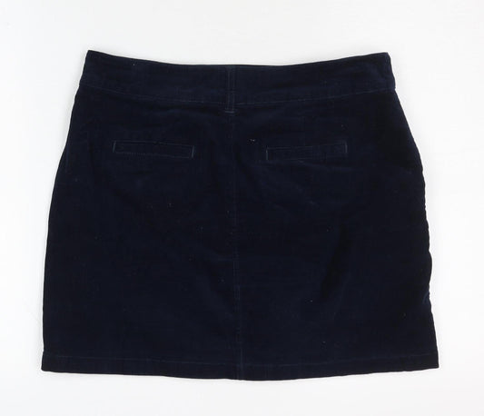 Crew Clothing Co. Women's Blue Button Skirt, Size 10