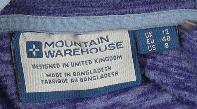 Mountain Warehouse Women's Blue Full Zip Hoodie - Size 12