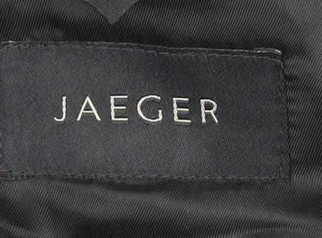 Jaeger Men's Black Wool Long Blazer - Size 54L, Formal Jacket