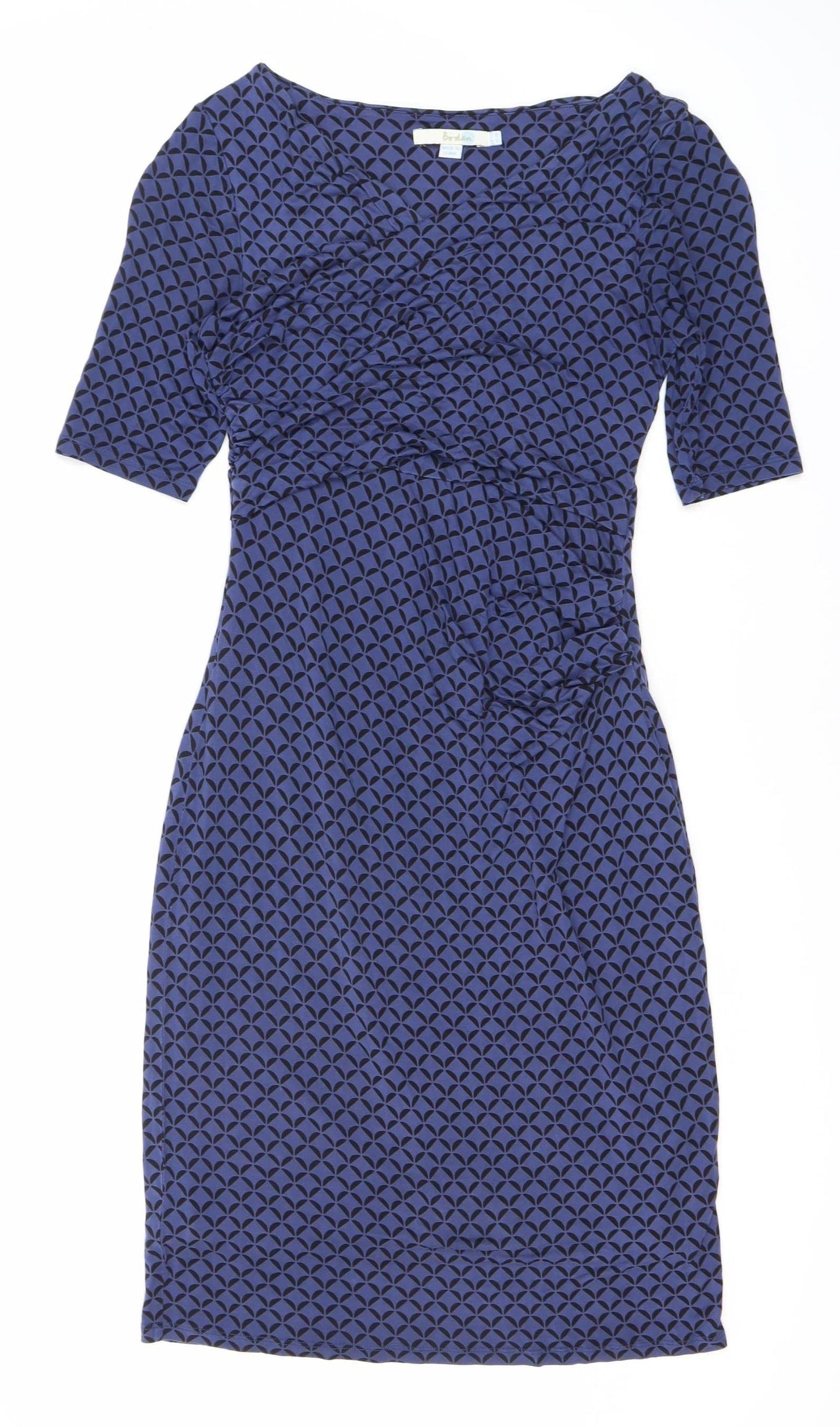 Boden Women's Blue Geometric Bodycon Dress Size 16