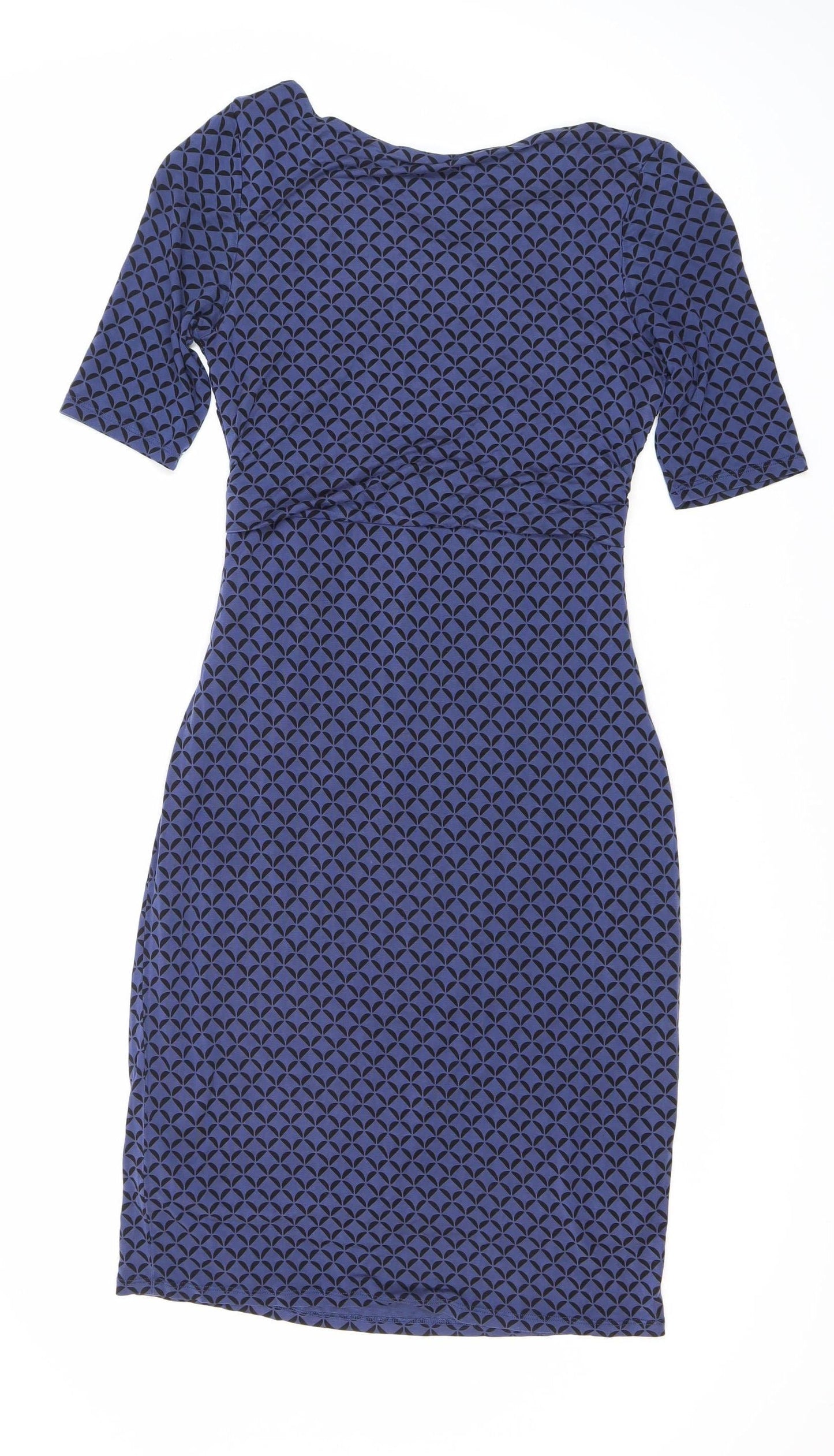 Boden Women's Blue Geometric Bodycon Dress Size 16