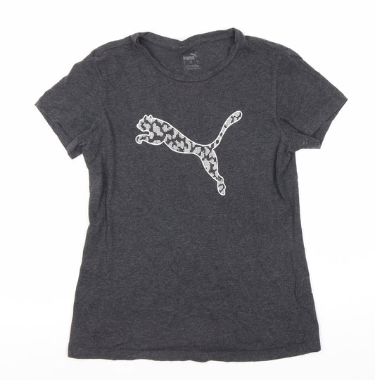 Puma Women's Black Crew Neck T-Shirt, Size S