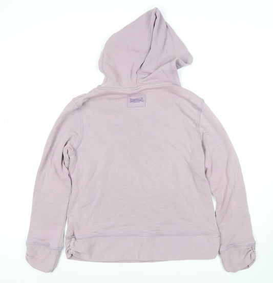 Womens UK 12 Regular Lonsdale Purple Pullover Hoodie