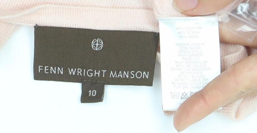 Fenn Wright Manson Women's Pink Open Front Cardigan Size 10