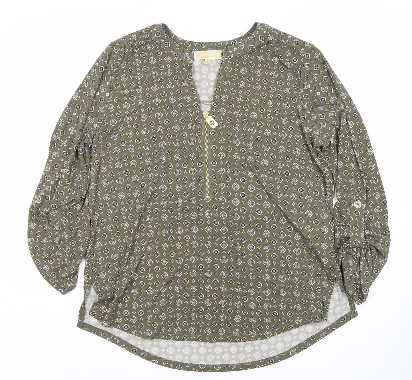 Michael Kors Women's Green Tunic, Size L, Geometric