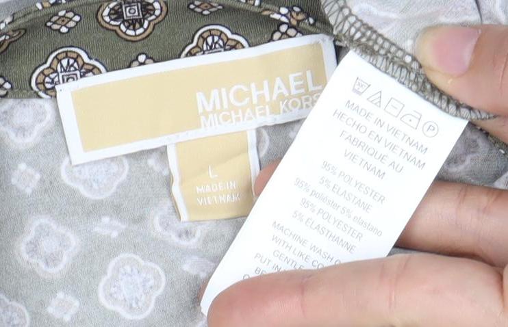 Michael Kors Women's Green Tunic, Size L, Geometric