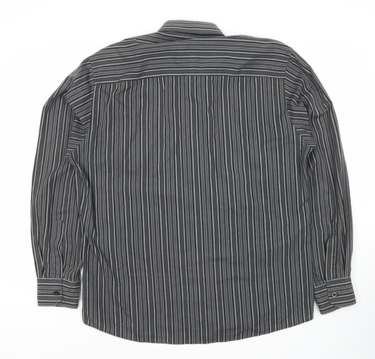 Pierre Cardin Men's XL Black Striped Dress Shirt