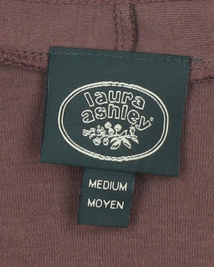 Laura Ashley Women's Brown Cardigan Medium V-Neck Cotton