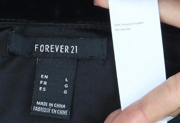 Forever 21 Women's Black Velvet Button-Up Shirt