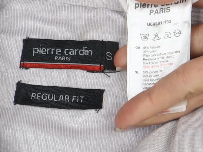 Pierre Cardin Men's Grey S Regular Fit Dress Shirt