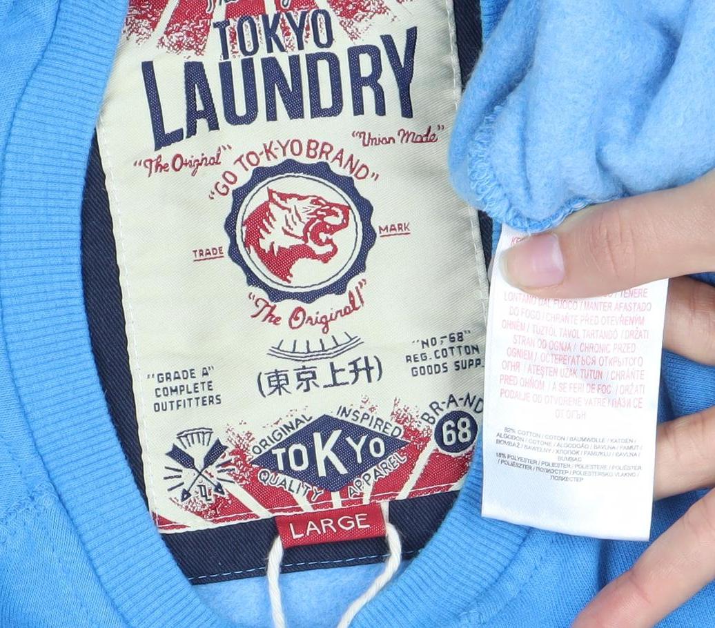 Tokyo Laundry Men's Blue Graphic Sweatshirt L