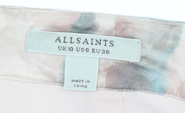 AllSaints Women's Multicoloured Silk Skirt Size 10