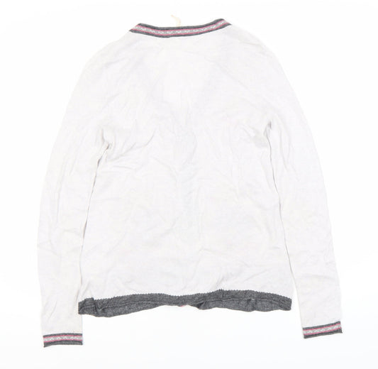 White Stuff Women's Ivory Cardigan Size 10 Embroidered Floral