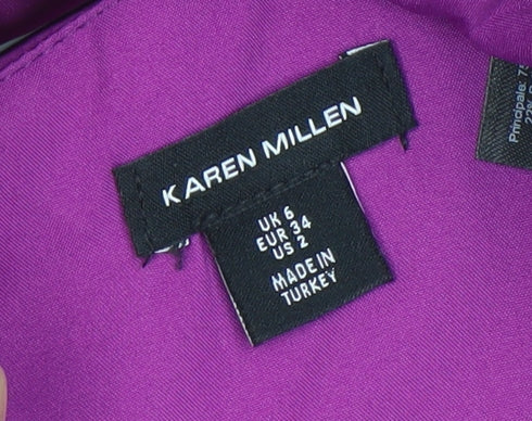 Karen Millen Women's Purple Cropped Top, UK 6, Party/Cocktail