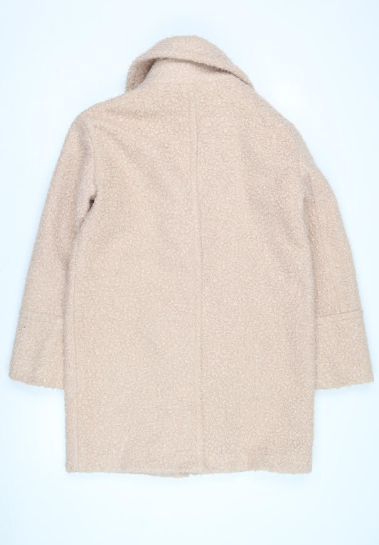Oasis Women's Beige Mid-Length Wool Overcoat S
