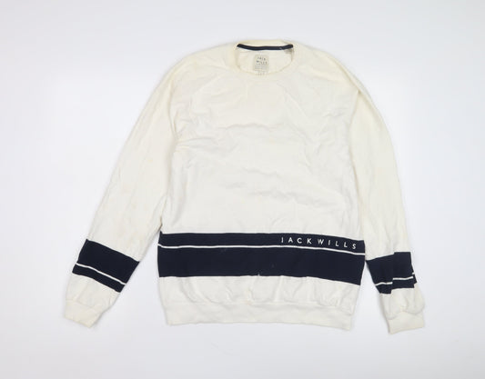 Jack Wills Men’s Ivory Logo Sweatshirt S