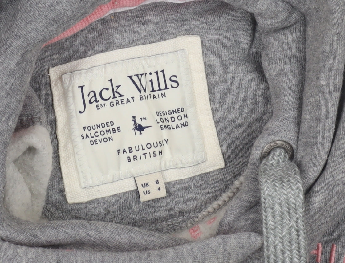 Jack Wills Women's Grey Pullover Hoodie Size 8