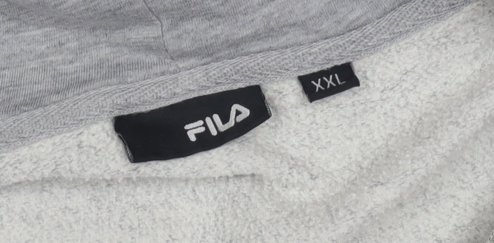 Fila Men's Grey Full Zip Hoodie 2XL Logo Design