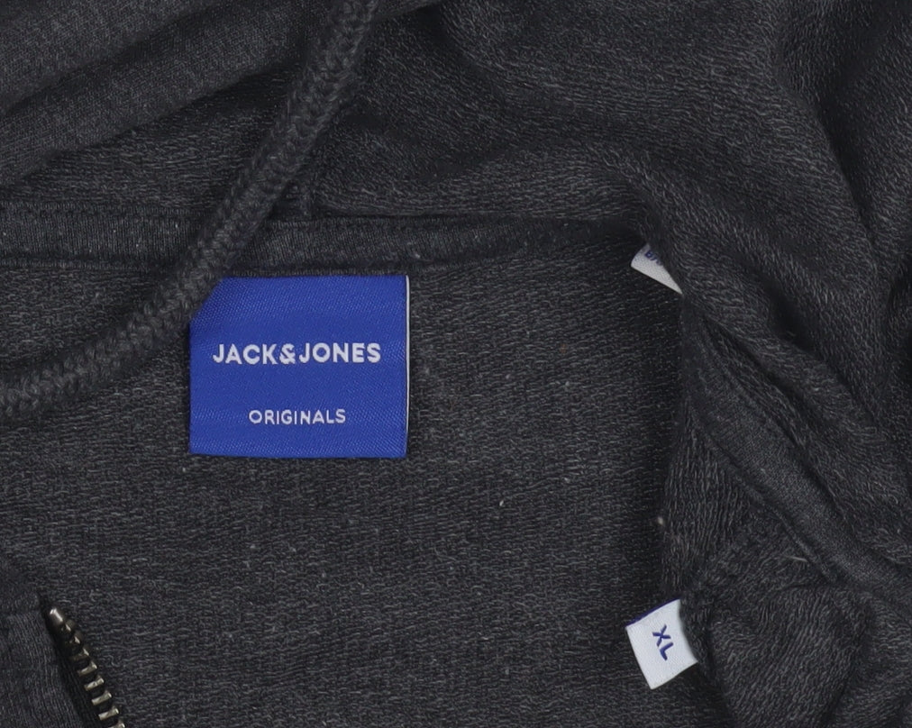 Jack & Jones Men's Black Hoodie XL Full Zip