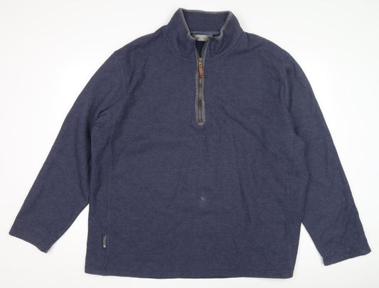 Mountain Warehouse Men's Blue 3XL Sweatshirt with 1/4 Zip