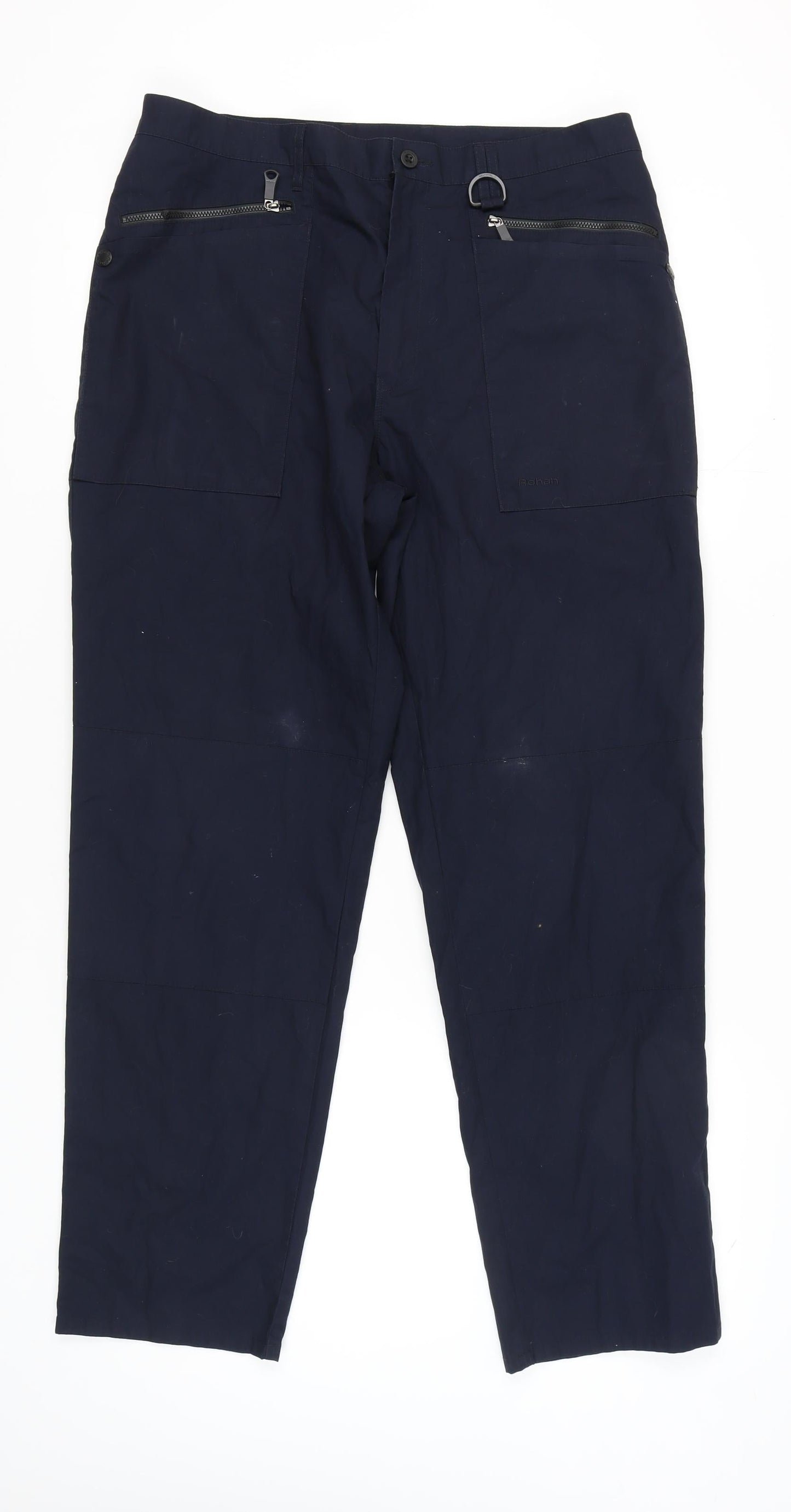 Rohan Men's Blue Cargo Trousers Size 36 with Pockets