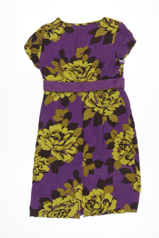 Boden Women's Purple Floral Dress, Size 12, Excellent