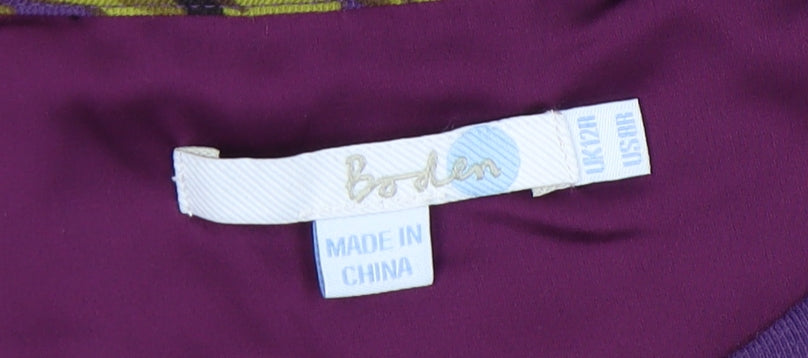 Boden Women's Purple Floral Dress, Size 12, Excellent