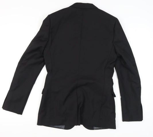 Topman Men's Black Slim Fit Blazer, Size 36L