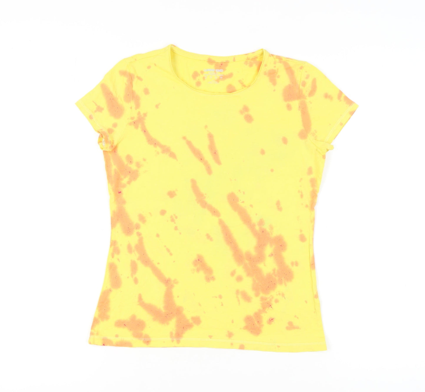 Lands' End Women's Yellow Crew Neck T-Shirt, XS Jersey Slim