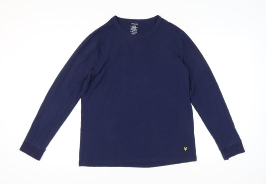Lyle & Scott Men's Blue Long Sleeve Crew Neck T-Shirt L