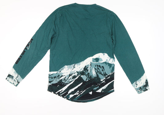 Hollister Unisex Green Graphic T-Shirt M