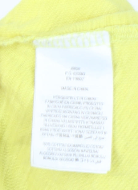 Boden Women's Yellow Collared Long Sleeve T-Shirt L