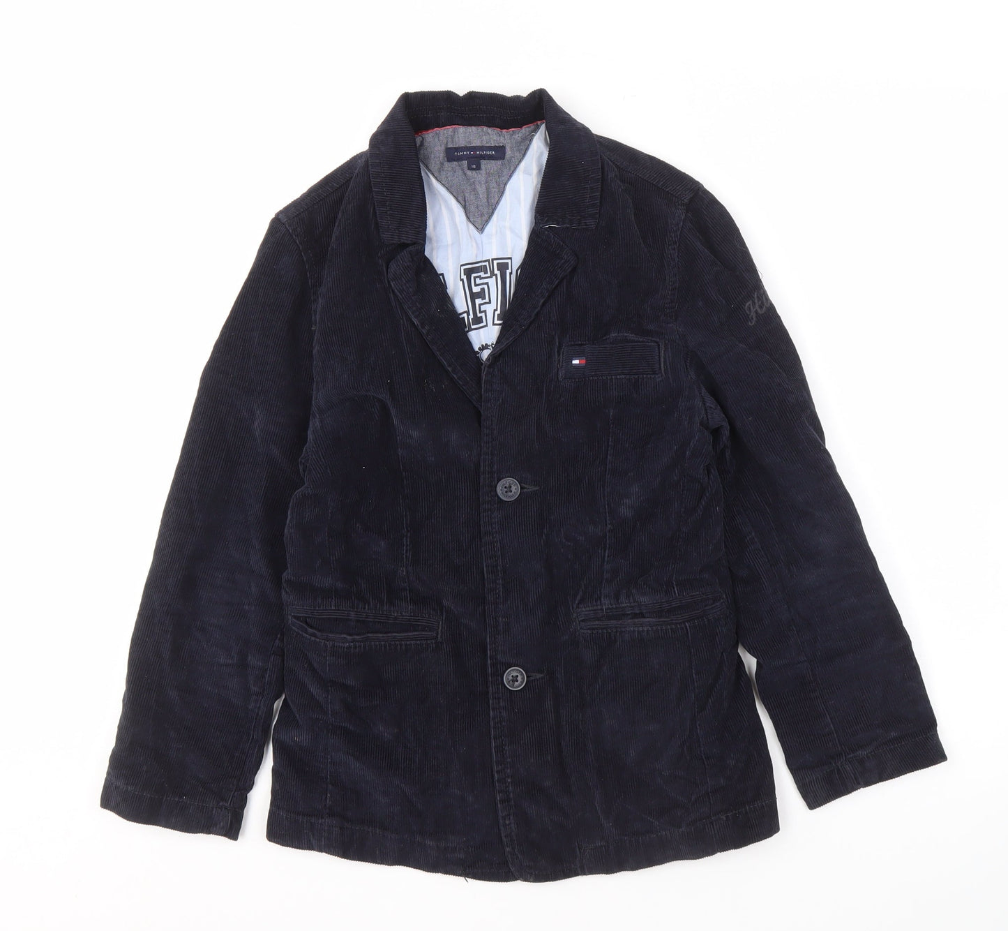 Tommy Hilfiger Women's Blue Blazer, Size 10, Corduroy Style