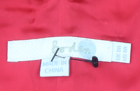 Boden Women's Red Sheath Dress Size 8 Sleeveless Beaded V-Neck