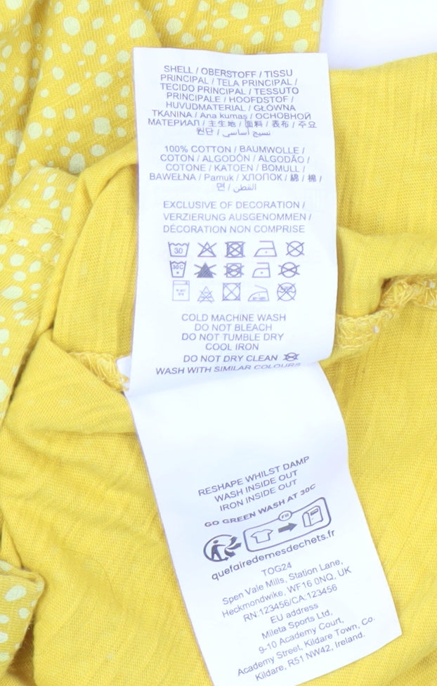 TOG24 Women's Yellow Polka Dot Button-Up Blouse
