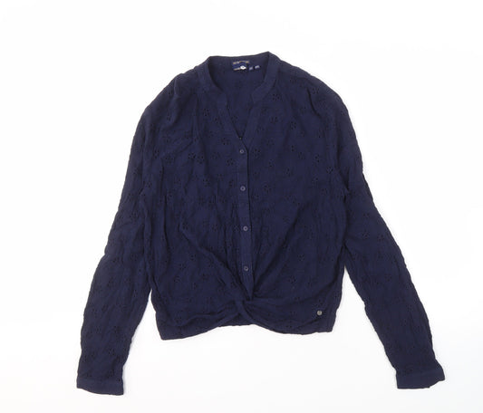 Superdry Women's Blue Long Sleeve Blouse Size 10