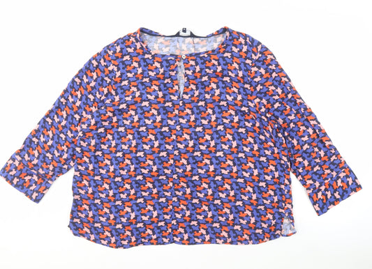 Womens UK Size 16 Crew Clothing Company Multicoloured Viscose Blouse