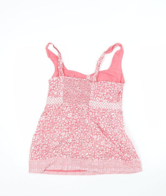 Fat Face Women's Pink Floral Cotton Camisole Tank 10