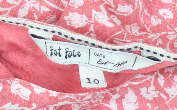 Fat Face Women's Pink Floral Cotton Camisole Tank 10