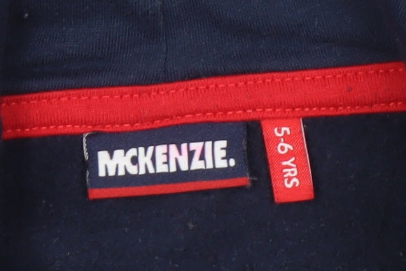 McKenzie Boys Colourblock Hoodie 5-6 Years - Blue/Red/Grey