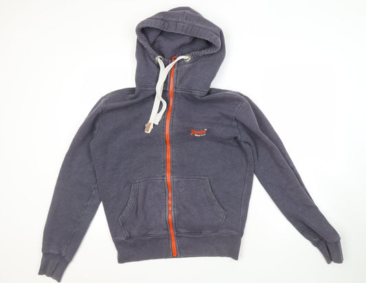 Mens UK S Regular Superdry Grey Full Zip Hoodie