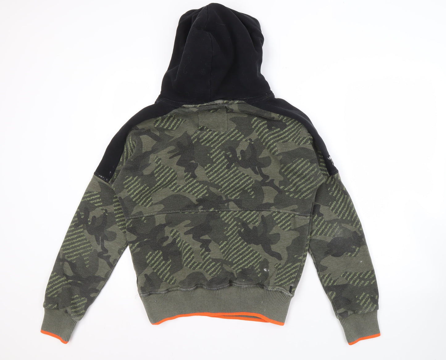 Superdry Men's Green Camouflage Pullover Hoodie M