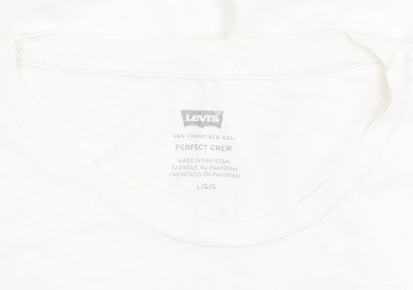 Levi's Unisex White T-Shirt L Classic Crew Neck
