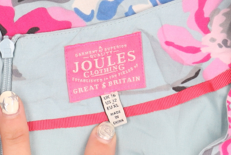 Joules Women's Multicoloured Floral Dress Size 16