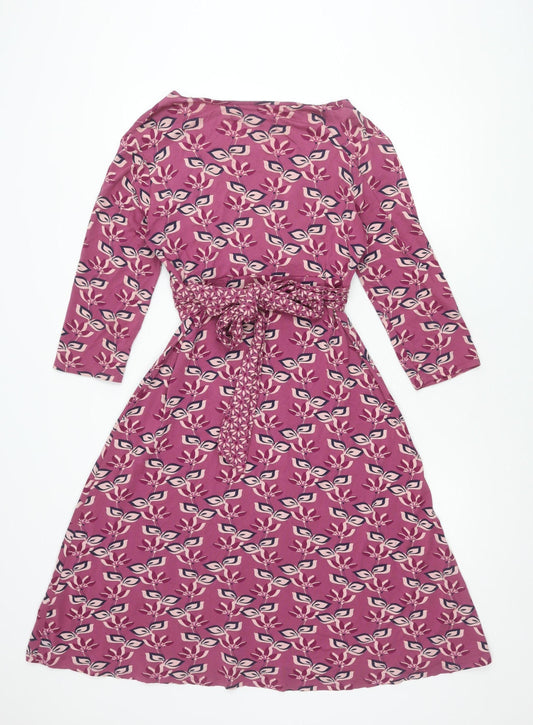 White Stuff Women's Multicoloured Floral Wrap Dress Size 14