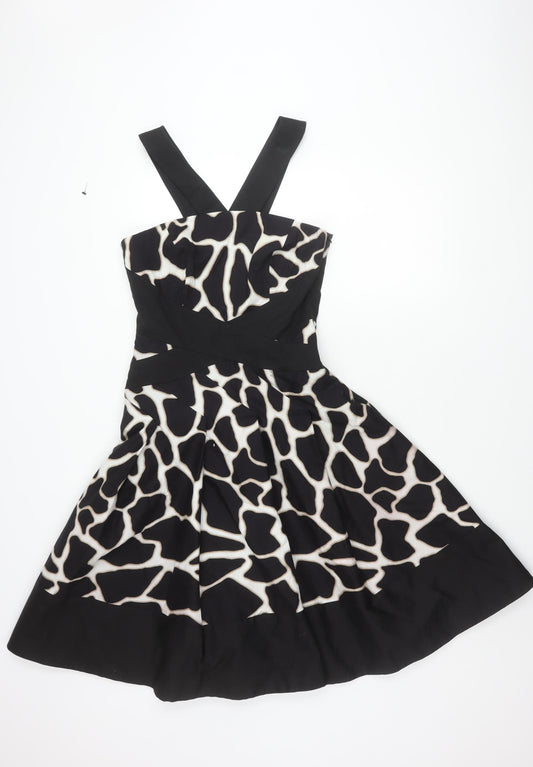 Karen Millen Women's Black Animal Print Dress Size 12